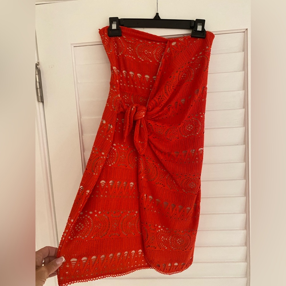Free People Dress ❤️ Red - Midi/Mini dress - - Crochet type detail